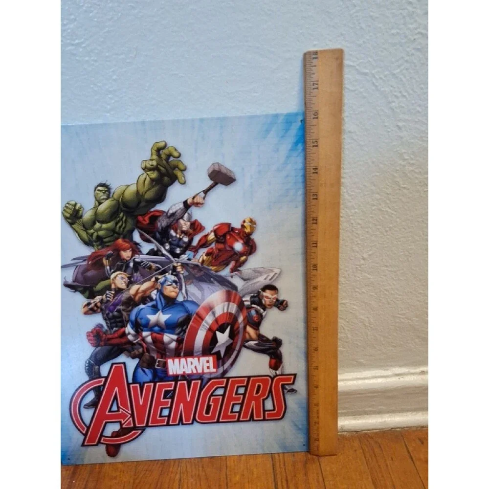 Marvel Avengers Wall Tin Art Sign in Red, Blue, Green